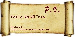 Palla Valéria névjegykártya